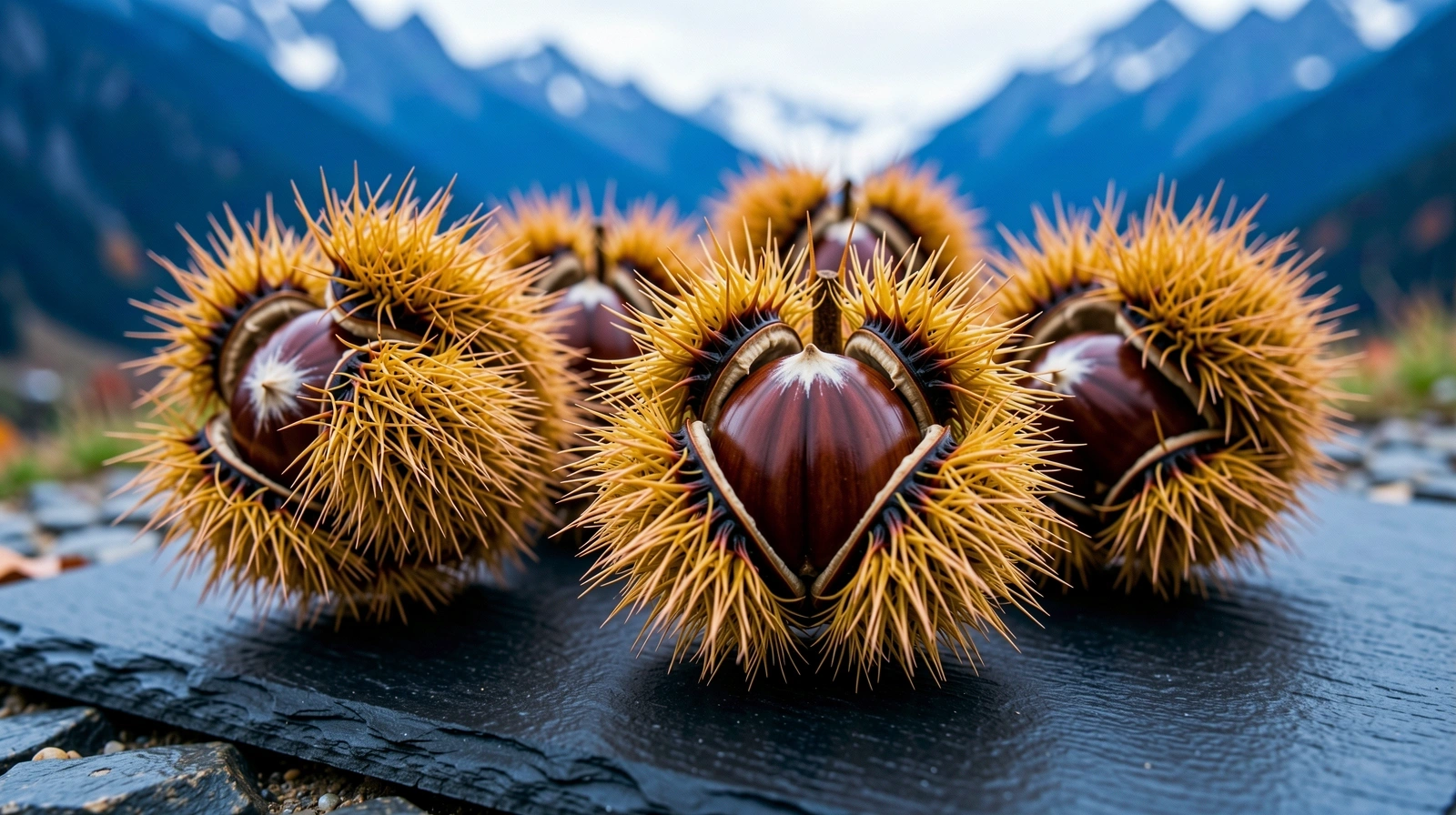 Frische Kastanien aus dem Tessin